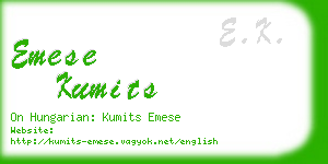 emese kumits business card